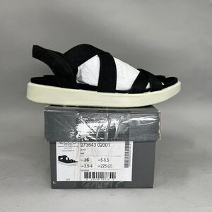 Ecco Flowt Sandals Women's 5.5 Black Elastic Strap‎ Athletic Comfort Flip Flops